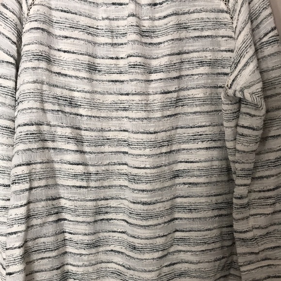 Free People ladies Summer Tweed Hideaway Henley Ivory Striped Top size small - Picture 12 of 13